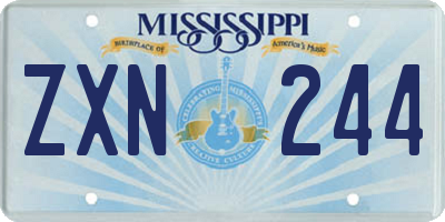 MS license plate ZXN244