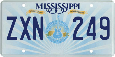 MS license plate ZXN249