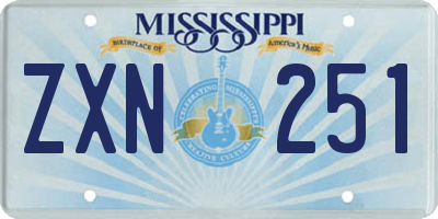 MS license plate ZXN251