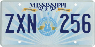 MS license plate ZXN256