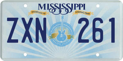 MS license plate ZXN261