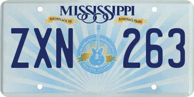 MS license plate ZXN263