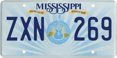 MS license plate ZXN269
