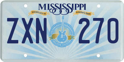 MS license plate ZXN270