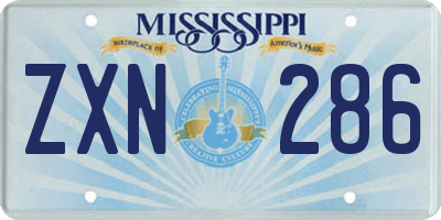 MS license plate ZXN286