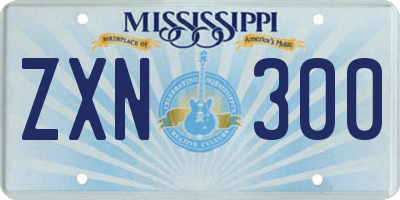 MS license plate ZXN300