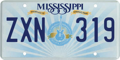 MS license plate ZXN319
