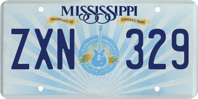 MS license plate ZXN329