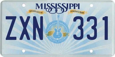 MS license plate ZXN331