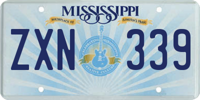 MS license plate ZXN339