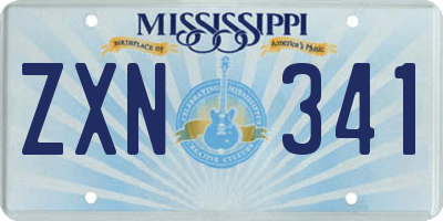 MS license plate ZXN341