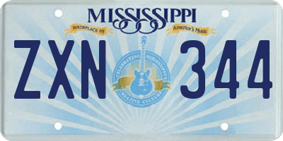 MS license plate ZXN344