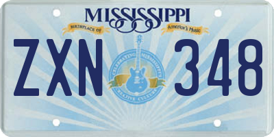 MS license plate ZXN348