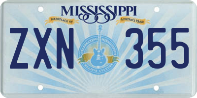 MS license plate ZXN355
