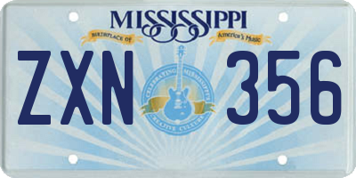 MS license plate ZXN356