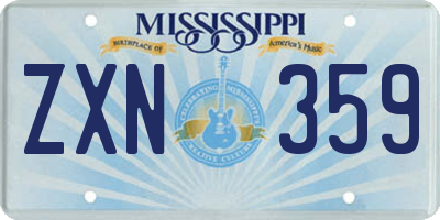 MS license plate ZXN359