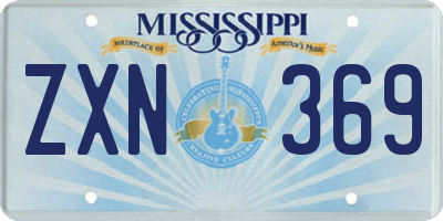 MS license plate ZXN369