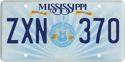 MS license plate ZXN370
