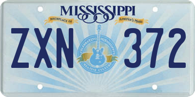 MS license plate ZXN372
