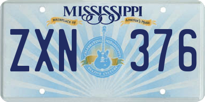 MS license plate ZXN376