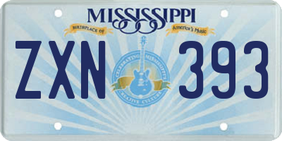 MS license plate ZXN393