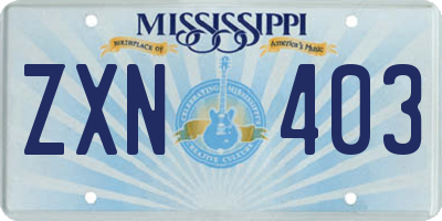 MS license plate ZXN403