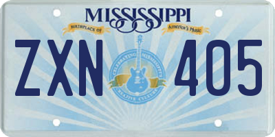MS license plate ZXN405