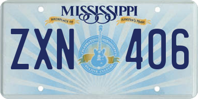 MS license plate ZXN406