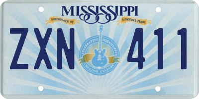 MS license plate ZXN411