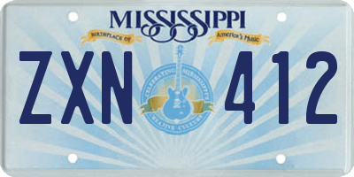 MS license plate ZXN412