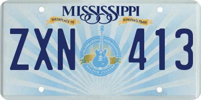 MS license plate ZXN413
