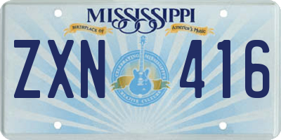 MS license plate ZXN416