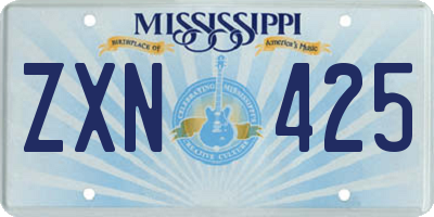 MS license plate ZXN425