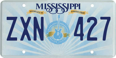 MS license plate ZXN427