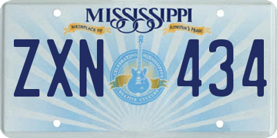 MS license plate ZXN434