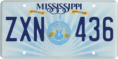 MS license plate ZXN436