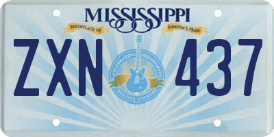 MS license plate ZXN437