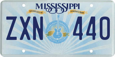 MS license plate ZXN440