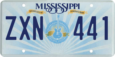 MS license plate ZXN441