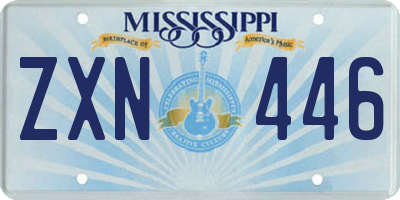 MS license plate ZXN446