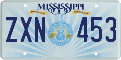 MS license plate ZXN453