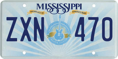 MS license plate ZXN470
