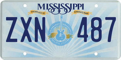 MS license plate ZXN487