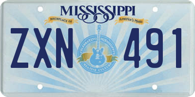 MS license plate ZXN491
