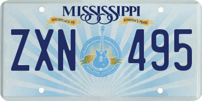 MS license plate ZXN495