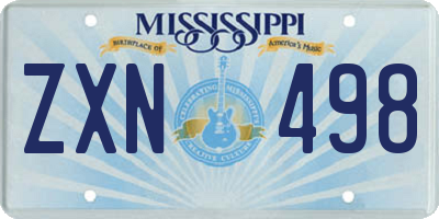 MS license plate ZXN498