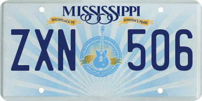 MS license plate ZXN506