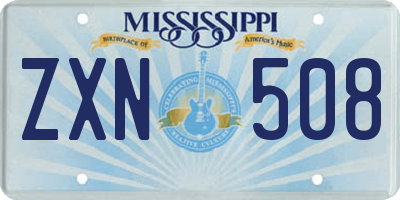 MS license plate ZXN508