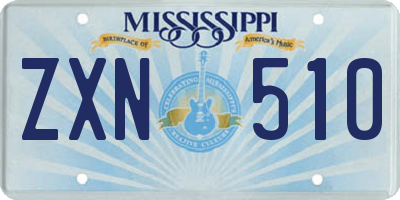 MS license plate ZXN510