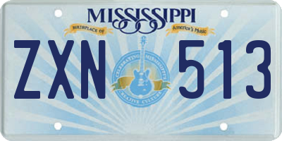 MS license plate ZXN513